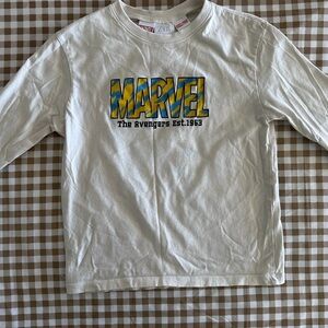 Marvel Kids White and Blue Long Sleeve Tee
